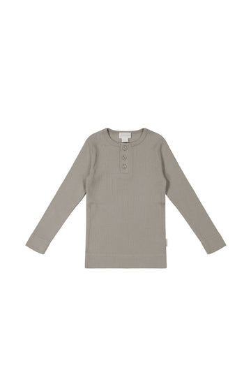 Organic Cotton Modal Long Sleeve Henley - Milford Childrens Top from Jamie Kay USA