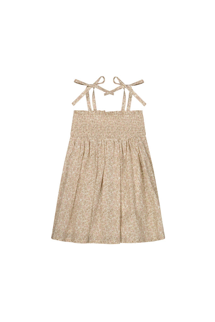 Organic Cotton Eveleigh Dress - Chloe Floral Egret