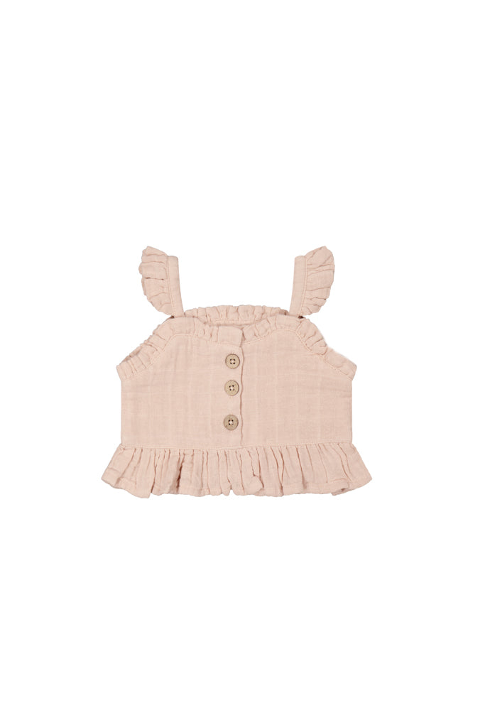 Organic Cotton Muslin Gemima Top - Misty Pink Childrens Top from Jamie Kay USA