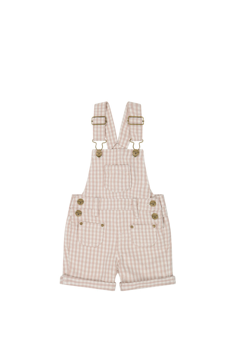 Chase Short Overall - Gingham Pink Childrens Overall from Jamie Kay USA