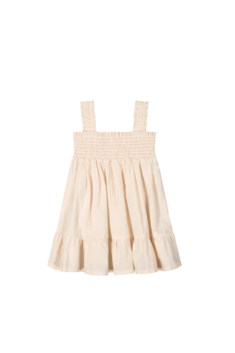 Organic Cotton Luna Dress - Gingham Pink Childrens Dress from Jamie Kay USA