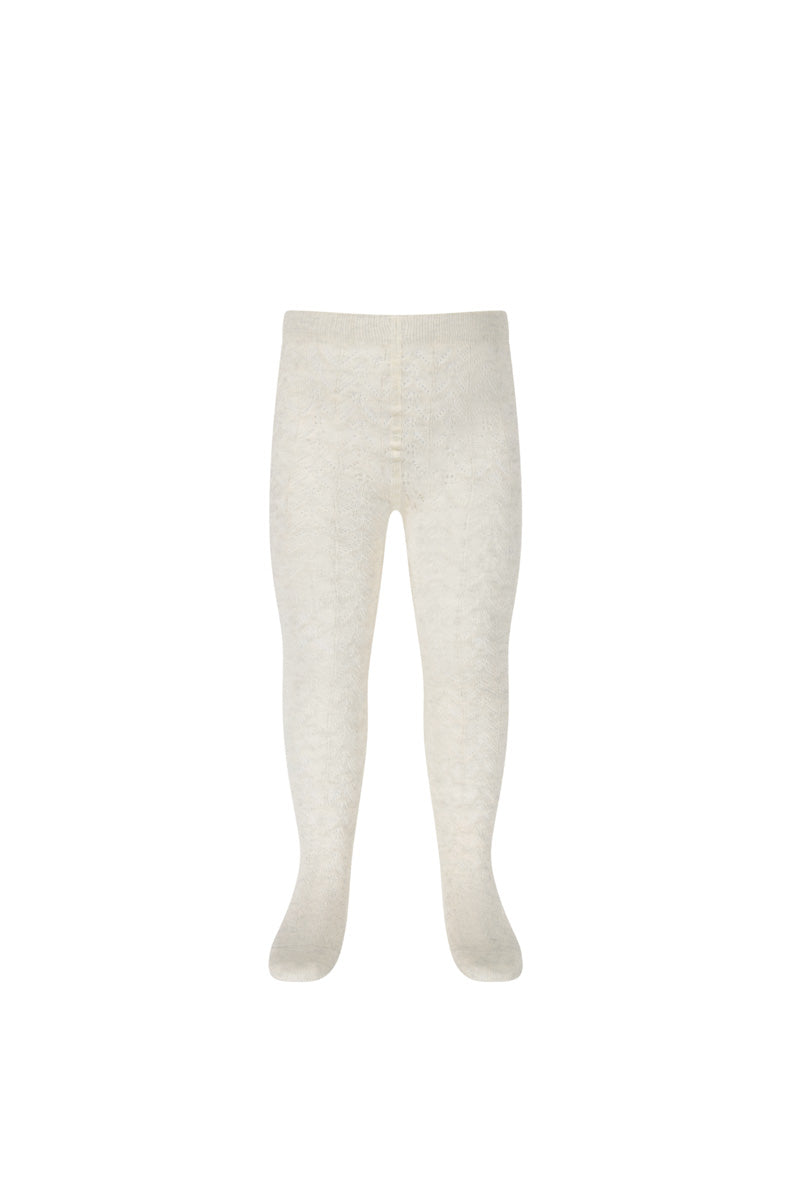 Scallop Weave Tight - Light Oatmeal Marle Childrens Tight from Jamie Kay USA