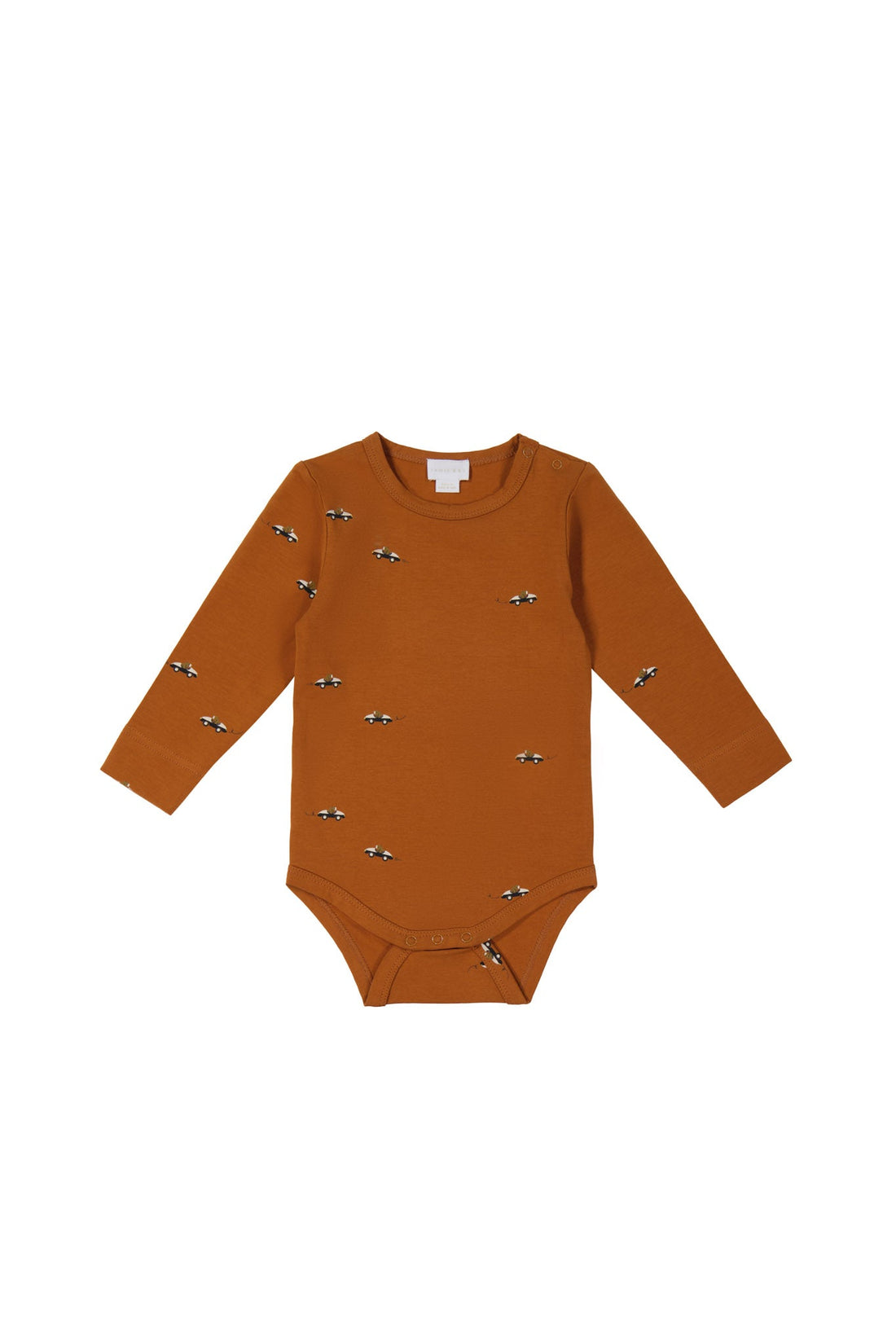 Organic Cotton Modal Fernley Long Sleeve Bodysuit - Zoomie Bears Ginger Childrens Bodysuit from Jamie Kay USA