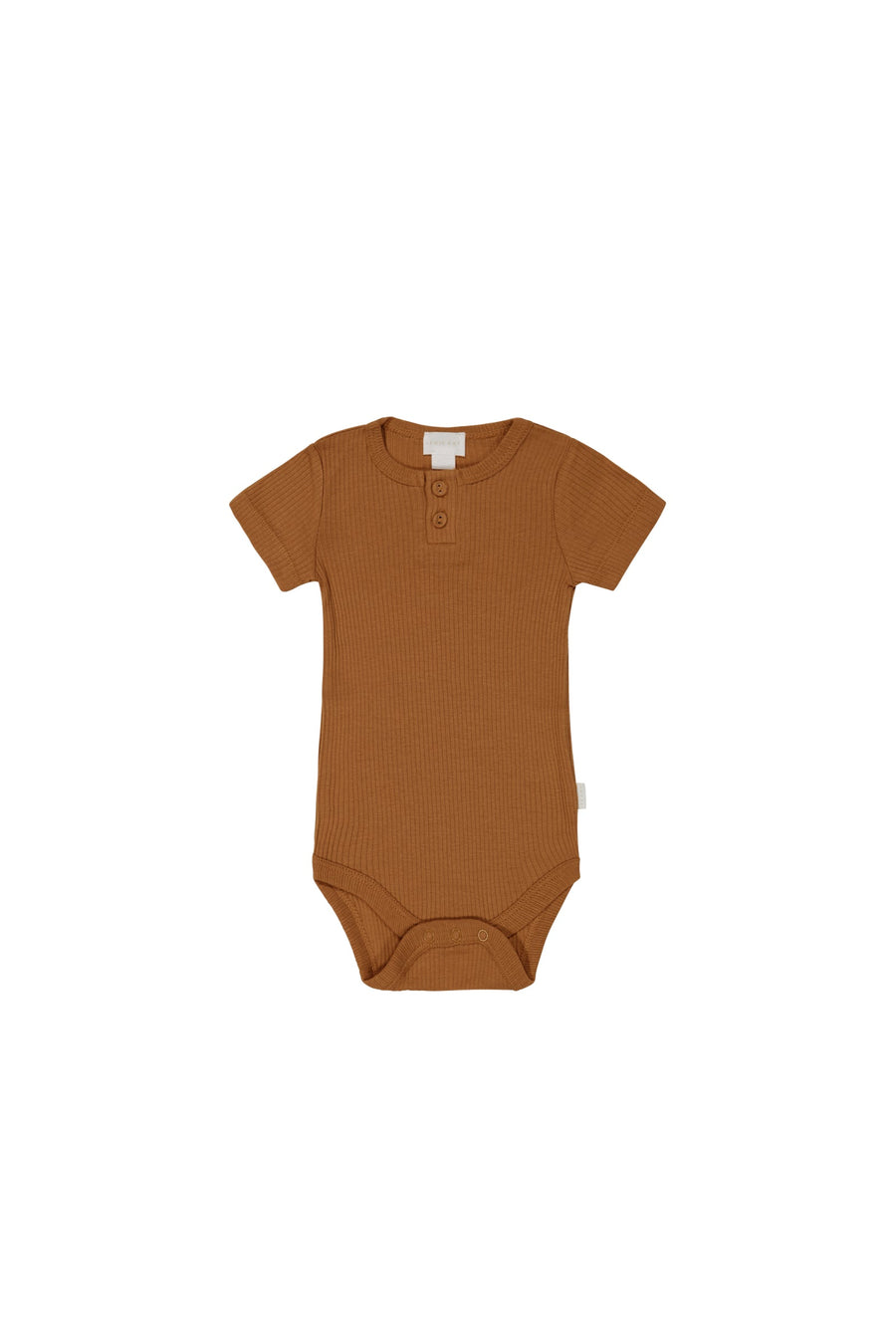 Organic Cotton Modal Darcy Rib Tee Bodysuit - Cinnamon Childrens Bodysuit from Jamie Kay USA