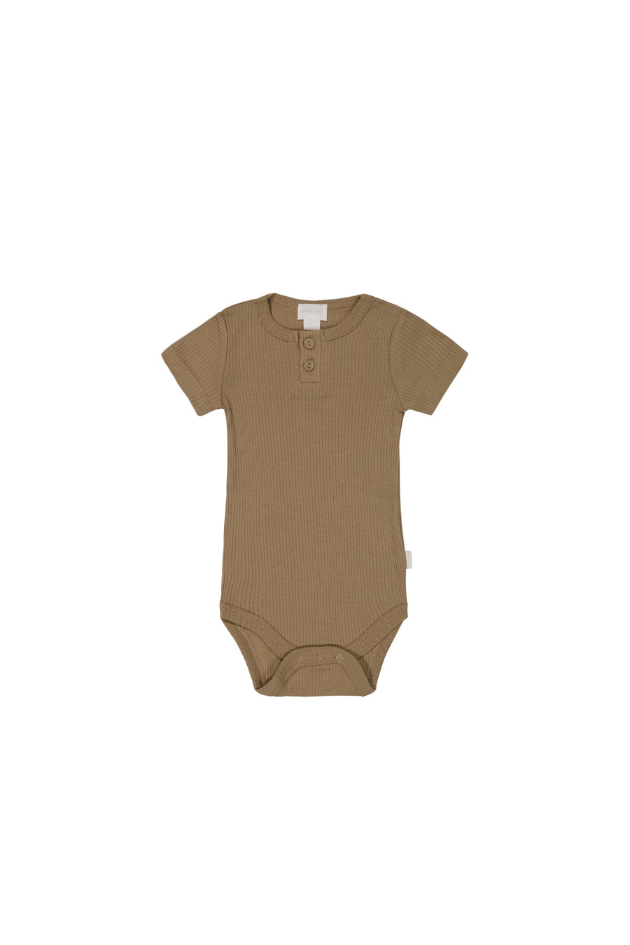 Organic Cotton Modal Darcy Rib Tee Bodysuit - Pecan Childrens Bodysuit from Jamie Kay USA