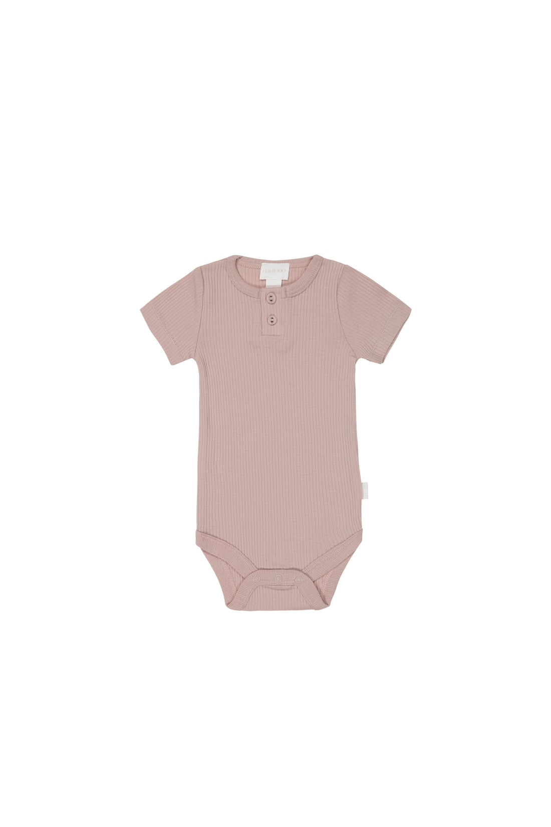 Organic Cotton Modal Darcy Rib Tee Bodysuit - Shell Pink Childrens Bodysuit from Jamie Kay USA