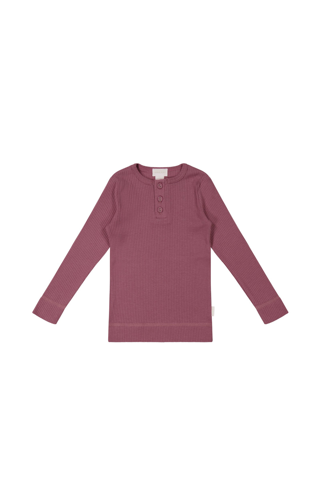 Organic Cotton Modal Long Sleeve Henley - Heather Childrens Top from Jamie Kay USA