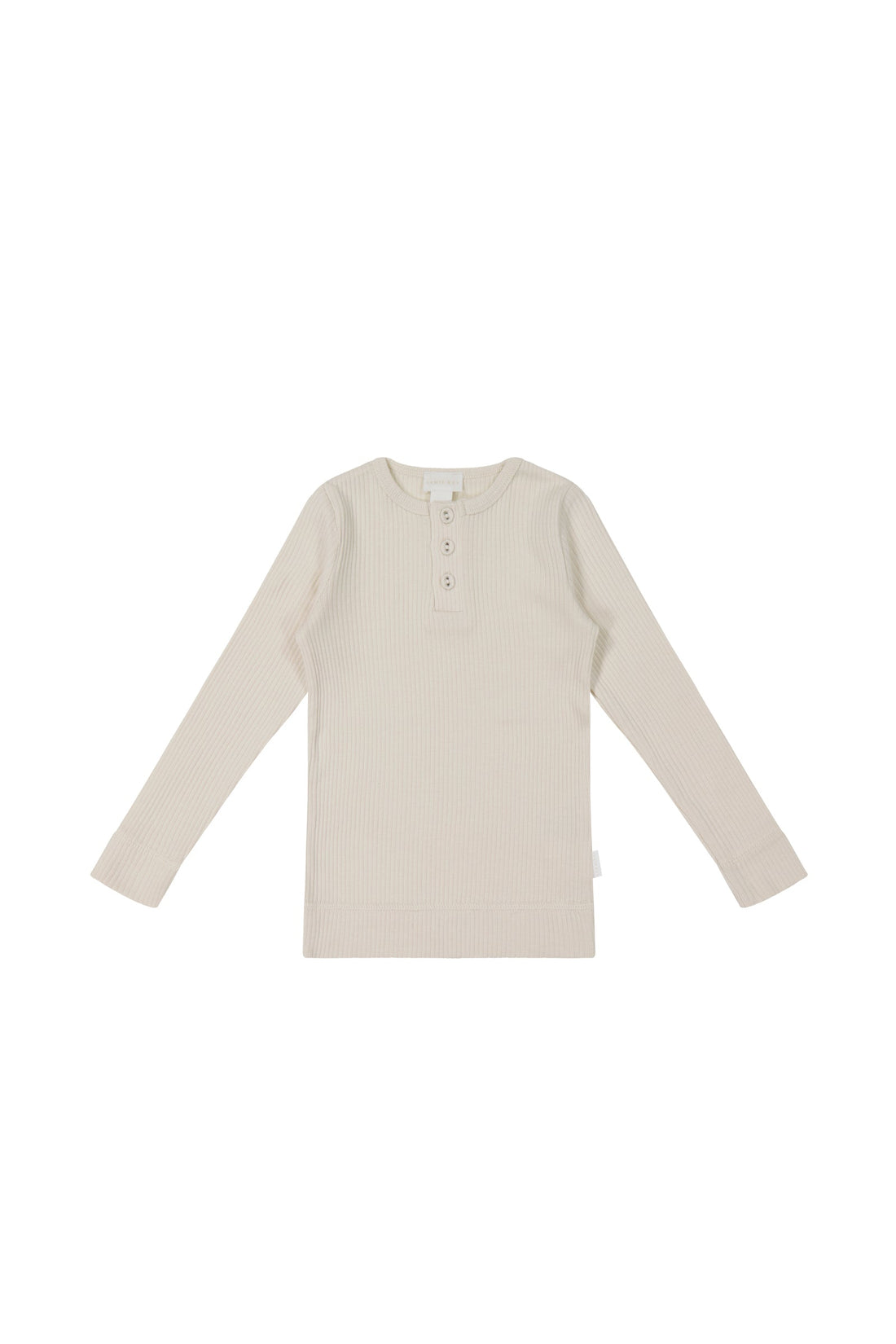 Organic Cotton Modal Long Sleeve Henley - Swan Childrens Top from Jamie Kay USA