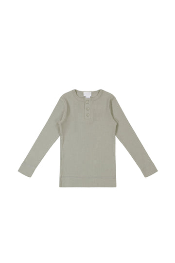 Organic Cotton Modal Long Sleeve Henley - Zen Childrens Top from Jamie Kay USA