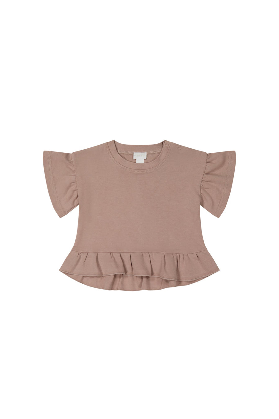 Pima Cotton Courtney Ruffle Top - Softest Mauve Childrens Top from Jamie Kay USA