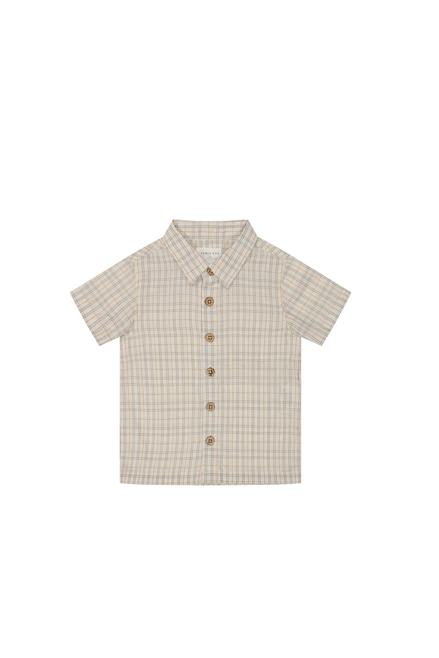 Organic Cotton Quentin Short Sleeve Shirt - Billy Check Childrens Top from Jamie Kay USA