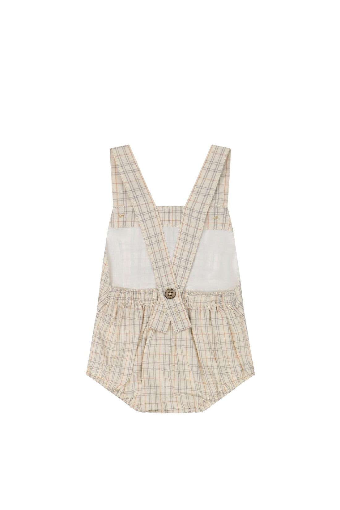 Organic Cotton Samy Playsuit - Billy Check Childrens Playsuit from Jamie Kay USA