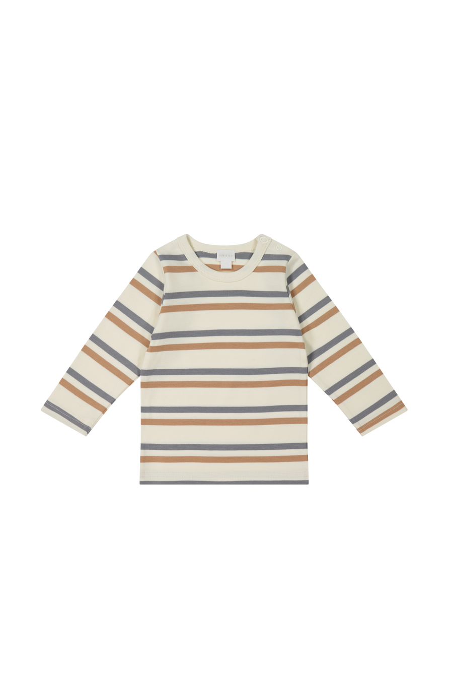 Pima Cotton Vinny Long Sleeve Top - Hudson Stripe Childrens Top from Jamie Kay USA