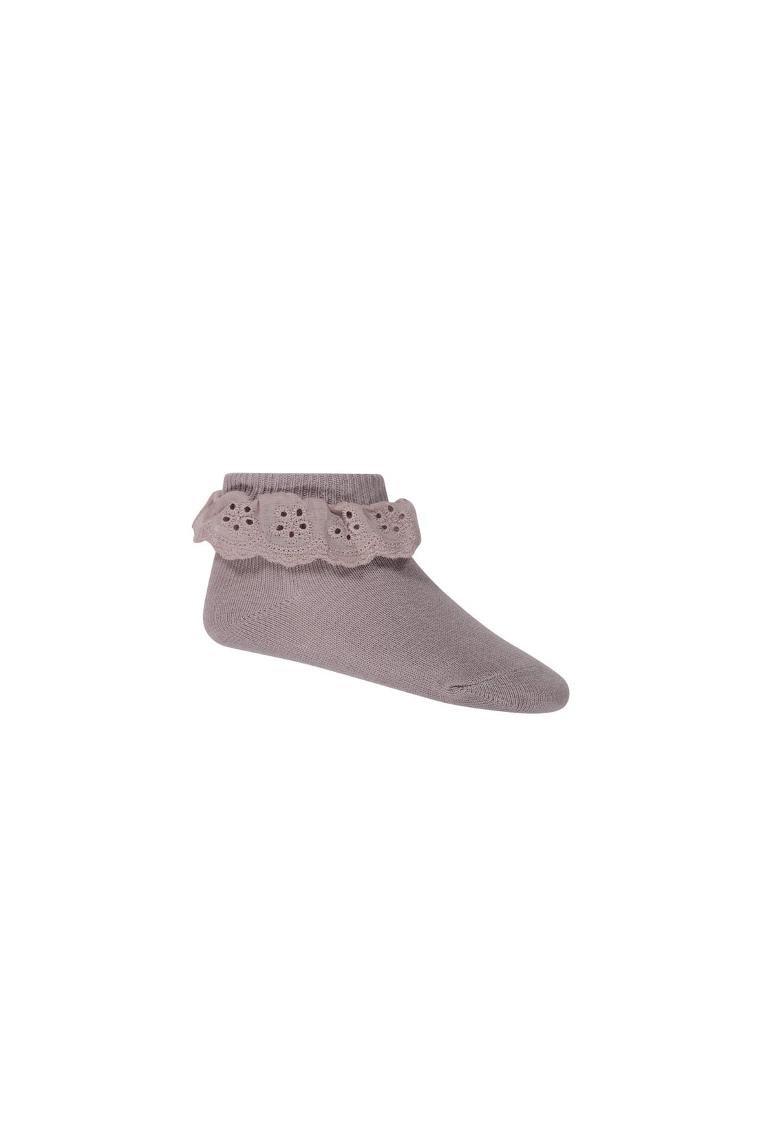 Frill Ankle Sock - Softest Mauve Childrens Sock from Jamie Kay USA