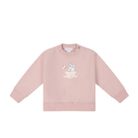 Organic Cotton Aubrey Sweatshirt - Shell Pink Childrens Sweatshirt from Jamie Kay USA