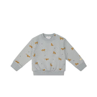 Organic Cotton Jalen Oversized Sweatshirt - Lenny Leopard Ocean Spray Childrens Sweatshirt from Jamie Kay USA