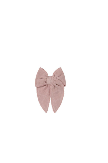 Organic Cotton Muslin Bow - Powder Pink Childrens Bow from Jamie Kay USA