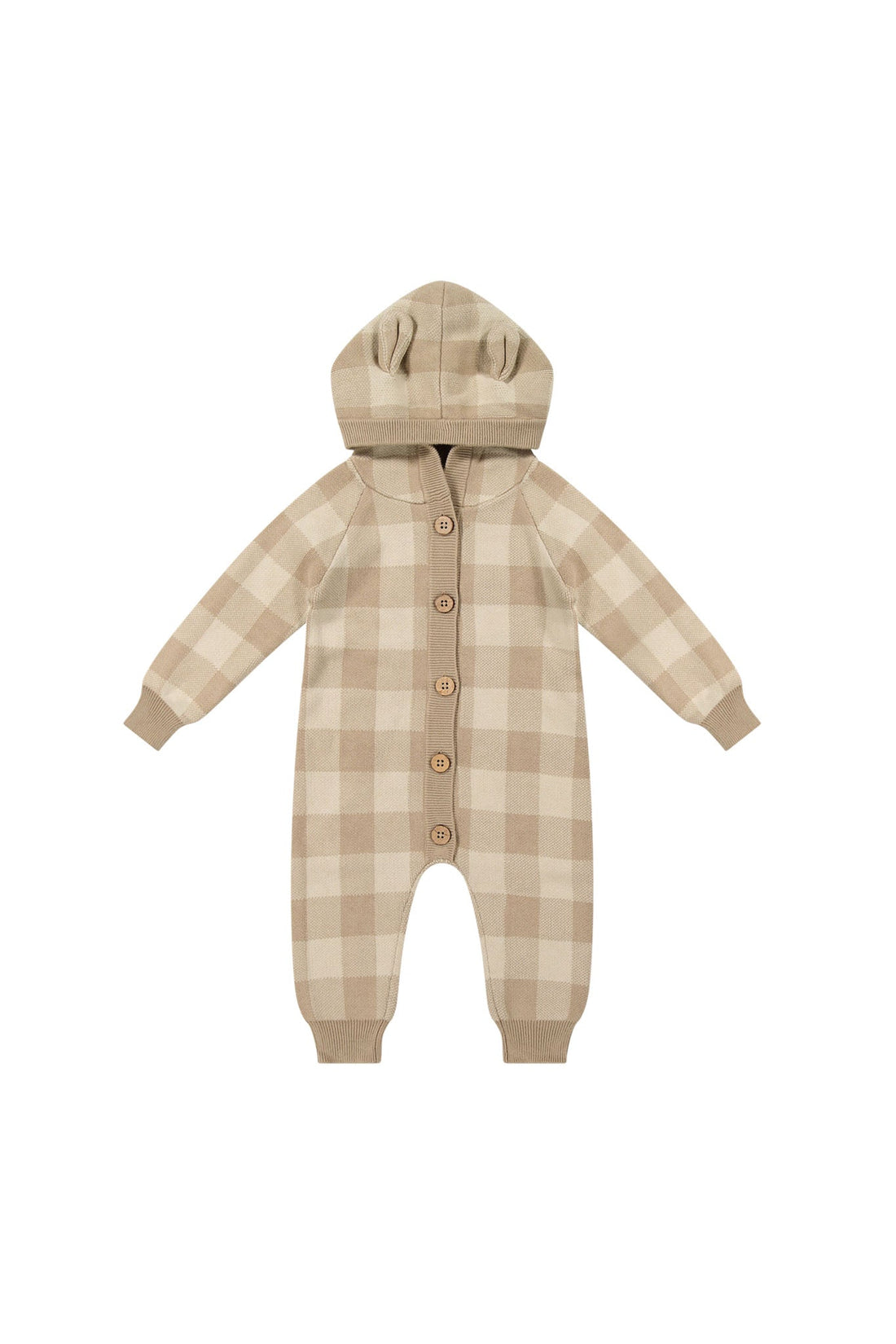 Check Bear Knitted Onepiece - Check Jacquard Childrens Onepiece from Jamie Kay USA