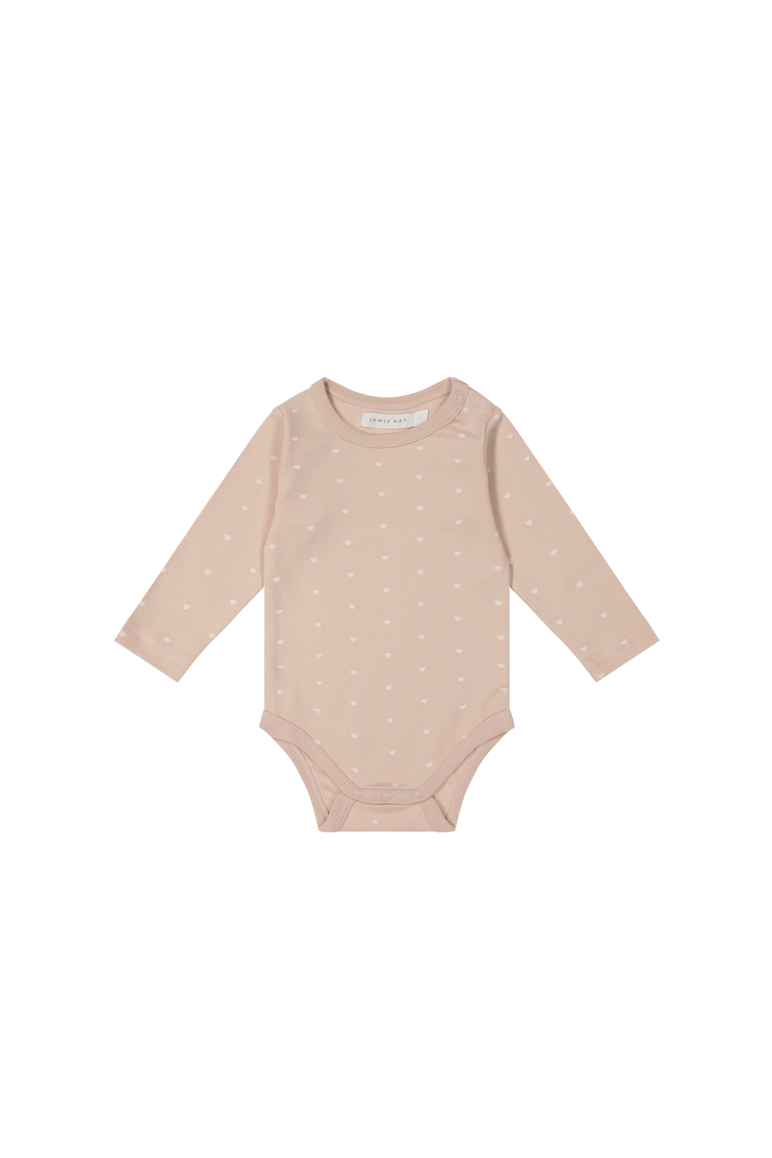 Organic Cotton Long Sleeve Bodysuit - Mon Amour Rose Childrens Bodysuit from Jamie Kay USA