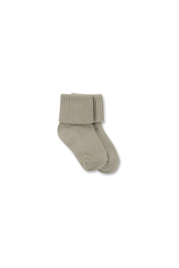 Classic Rib Sock - Shale Grey Childrens Sock from Jamie Kay USA