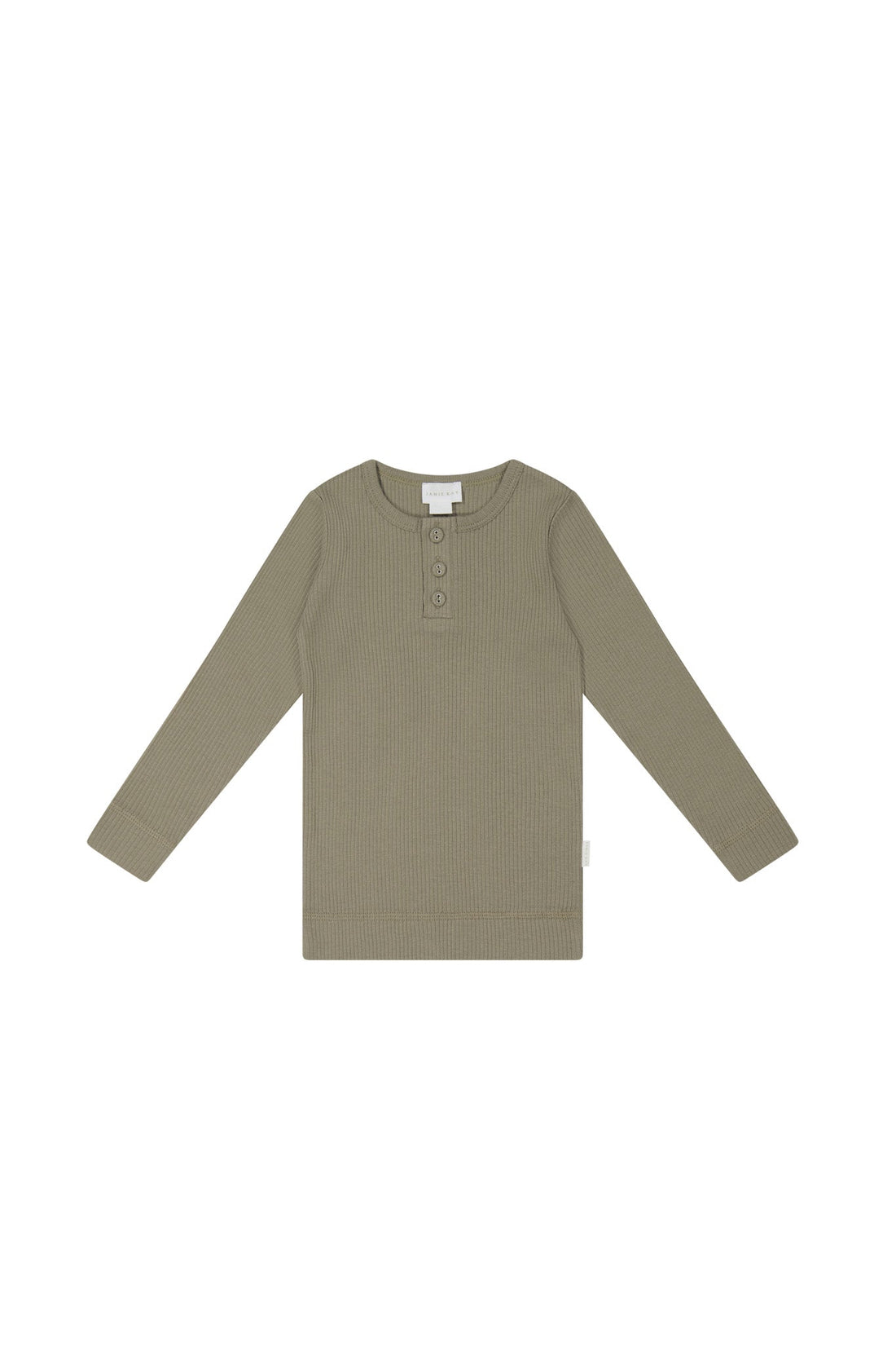 Organic Cotton Modal Long Sleeve Henley - Sepia Childrens Top from Jamie Kay USA