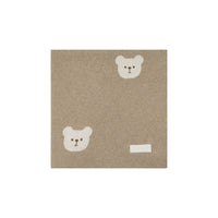 Bear Knitted Blanket - Cashew Marle Childrens Blanket from Jamie Kay USA