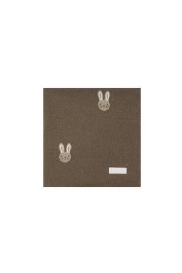 Bunny Knitted Blanket - Sepia Marle Childrens Blanket from Jamie Kay USA