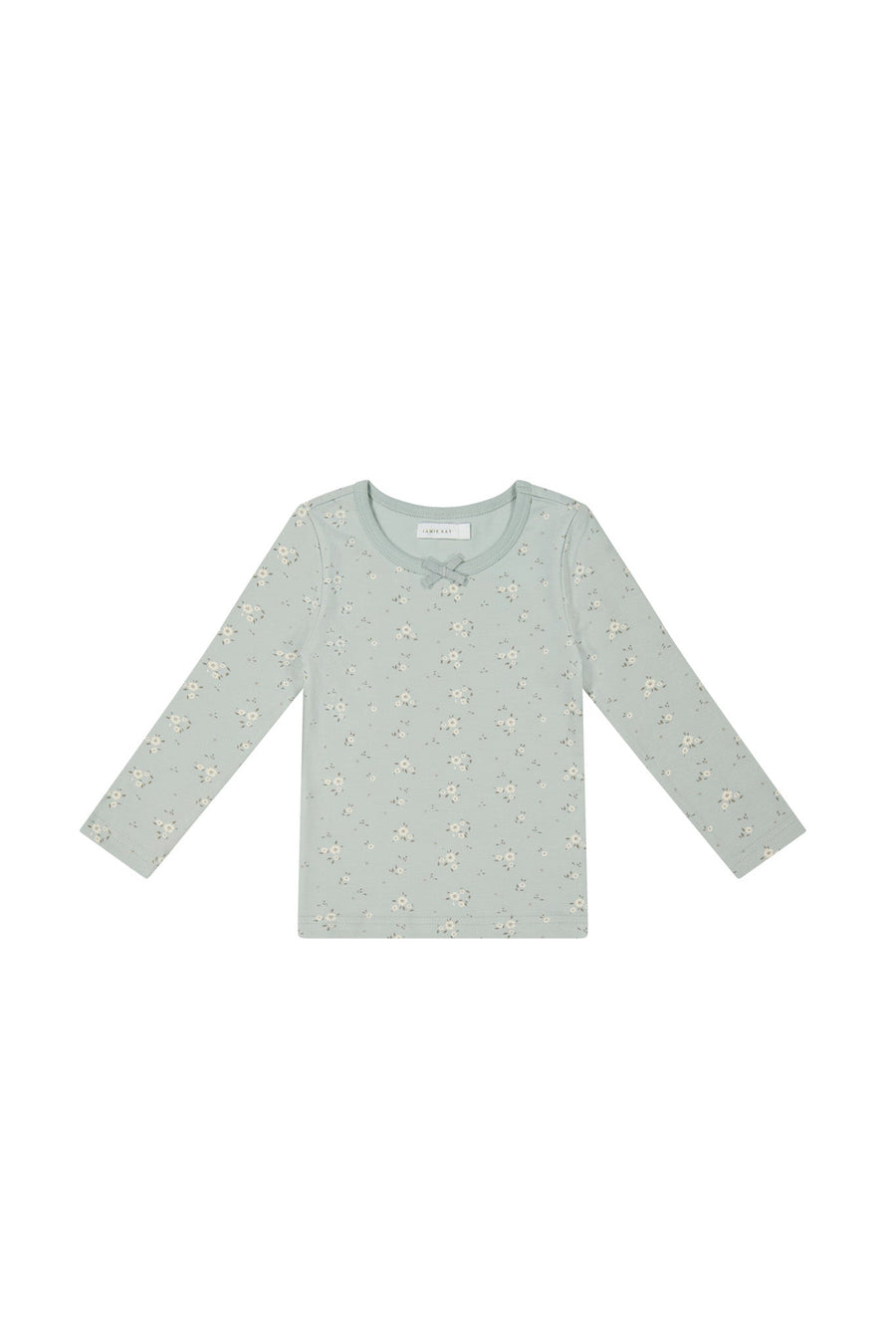 Organic Cotton Long Sleeve Top - Lulu Blue Childrens Top from Jamie Kay USA