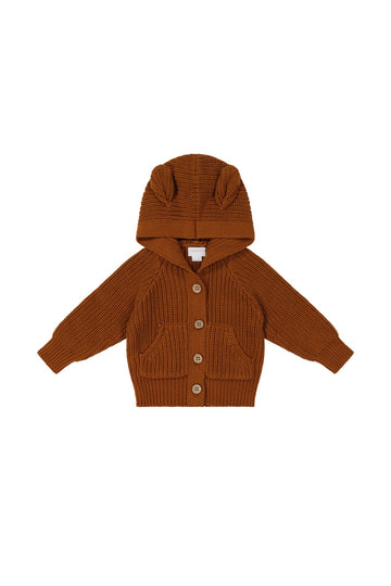 OG Bear Knit - Cinnamon Childrens Cardigan from Jamie Kay USA