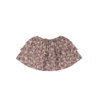 Organic Cotton Abbie Skirt - Pansy Floral Fawn Childrens Skirt from Jamie Kay USA