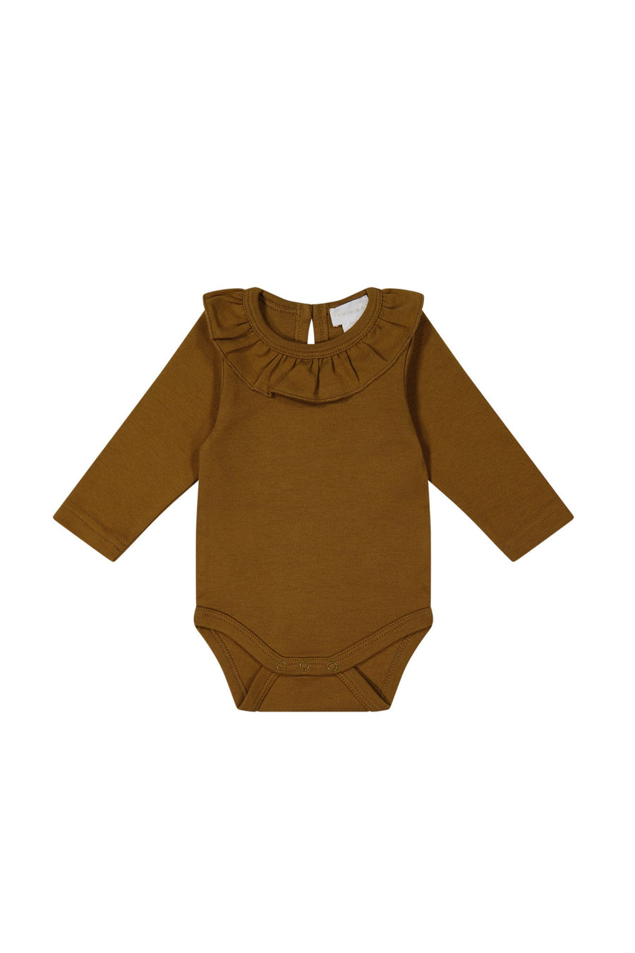 Pima Cotton Fayette Long Sleeve Bodysuit - Autumn Bronze Childrens Bodysuit from Jamie Kay USA
