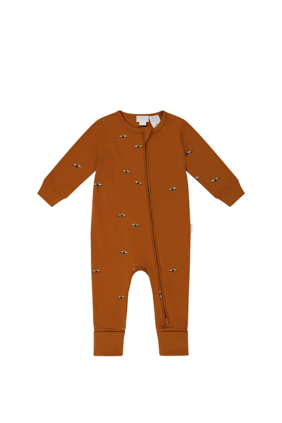 Organic Cotton Modal Reese Zip Onepiece - Zoomie Bears Ginger Childrens Onepiece from Jamie Kay USA