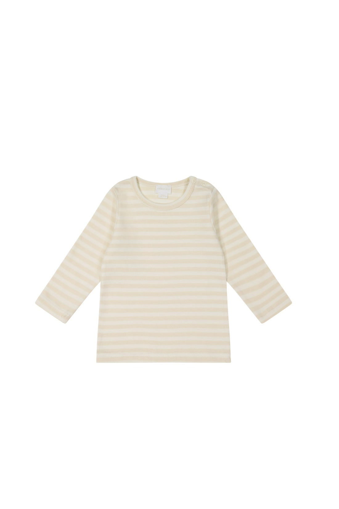 Pima Cotton Vinny Long Sleeve Top - Oat/Cloud Stripe Childrens Top from Jamie Kay USA