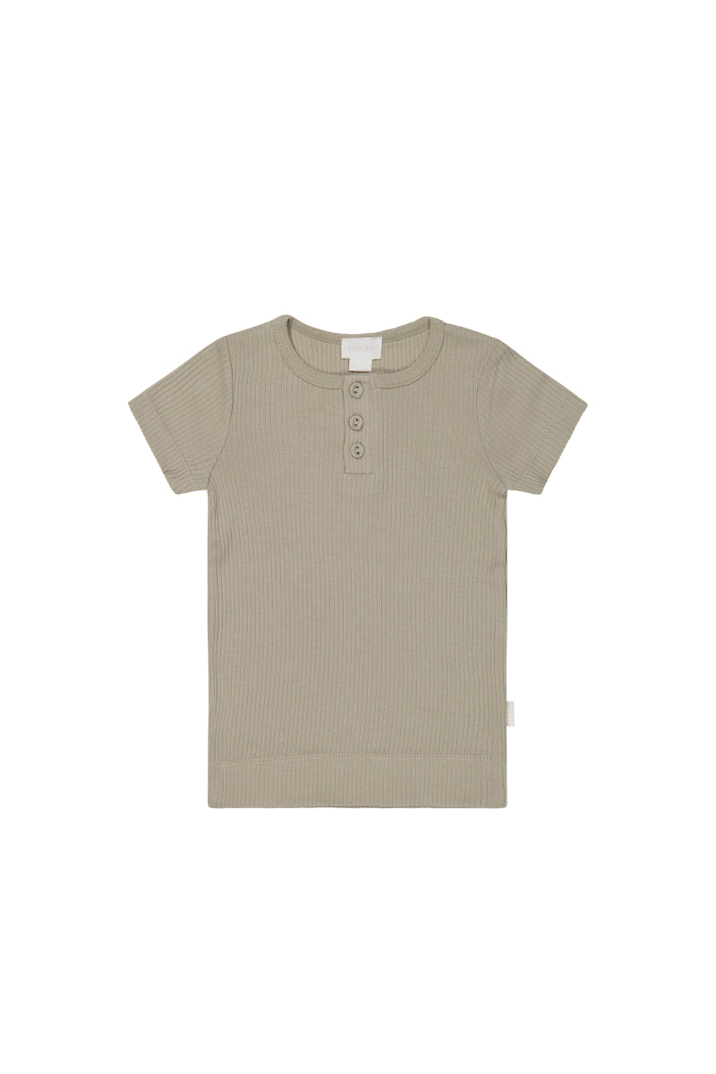 Organic Cotton Modal Henley Tee - Rye – Jamie Kay USA