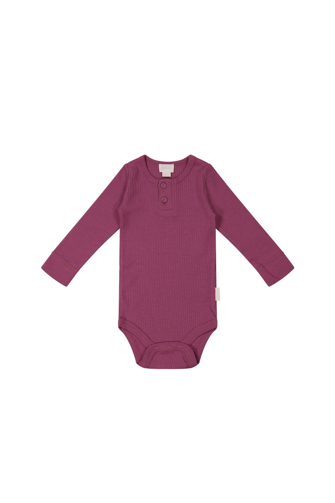 Organic Cotton Modal Long Sleeve Bodysuit - Berry Compote