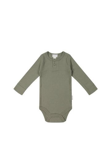 Organic Cotton Modal Long Sleeve Bodysuit - Dill Childrens Bodysuit from Jamie Kay USA