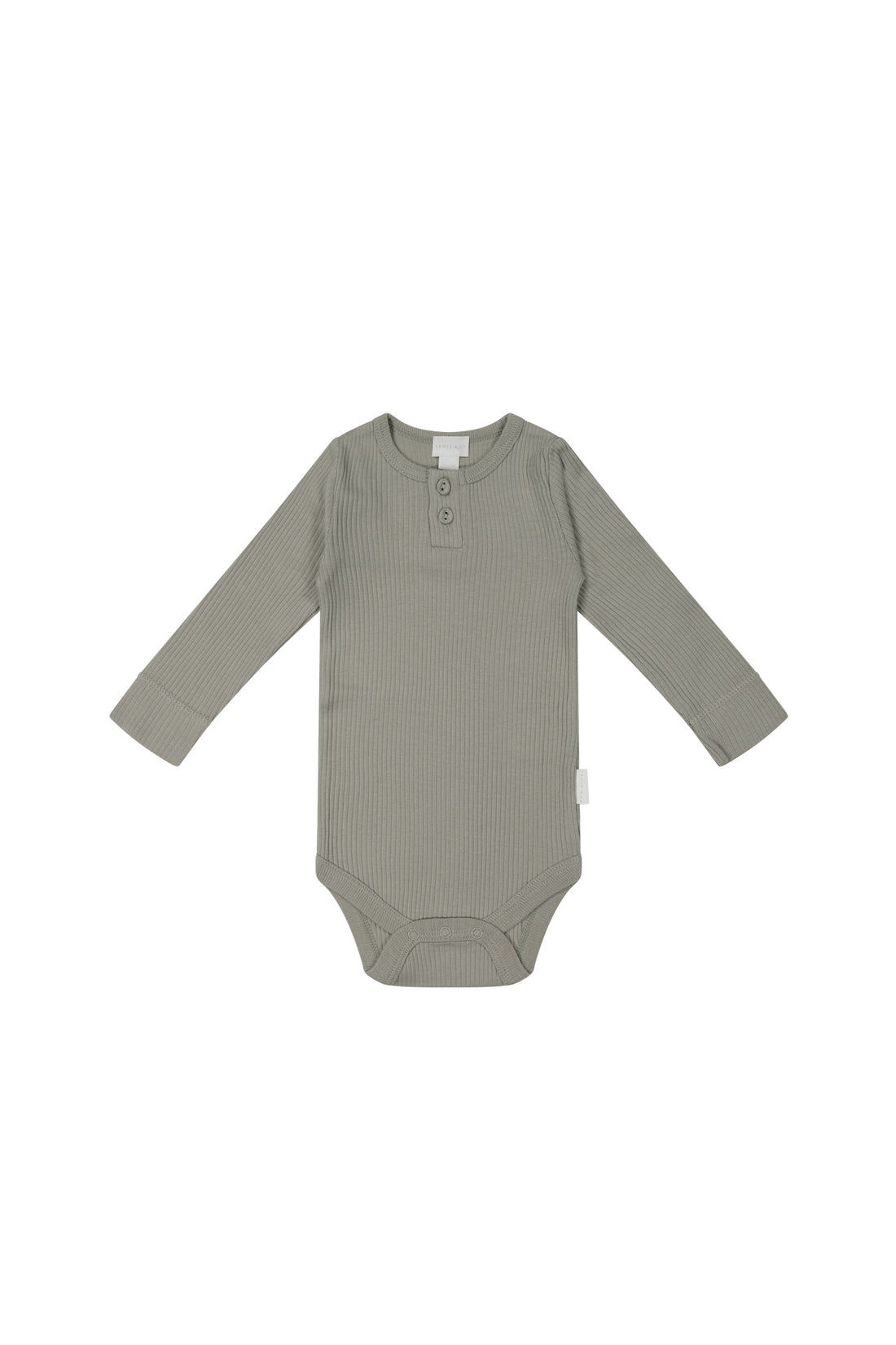 Organic Cotton Modal Long Sleeve Bodysuit - Shale Gray