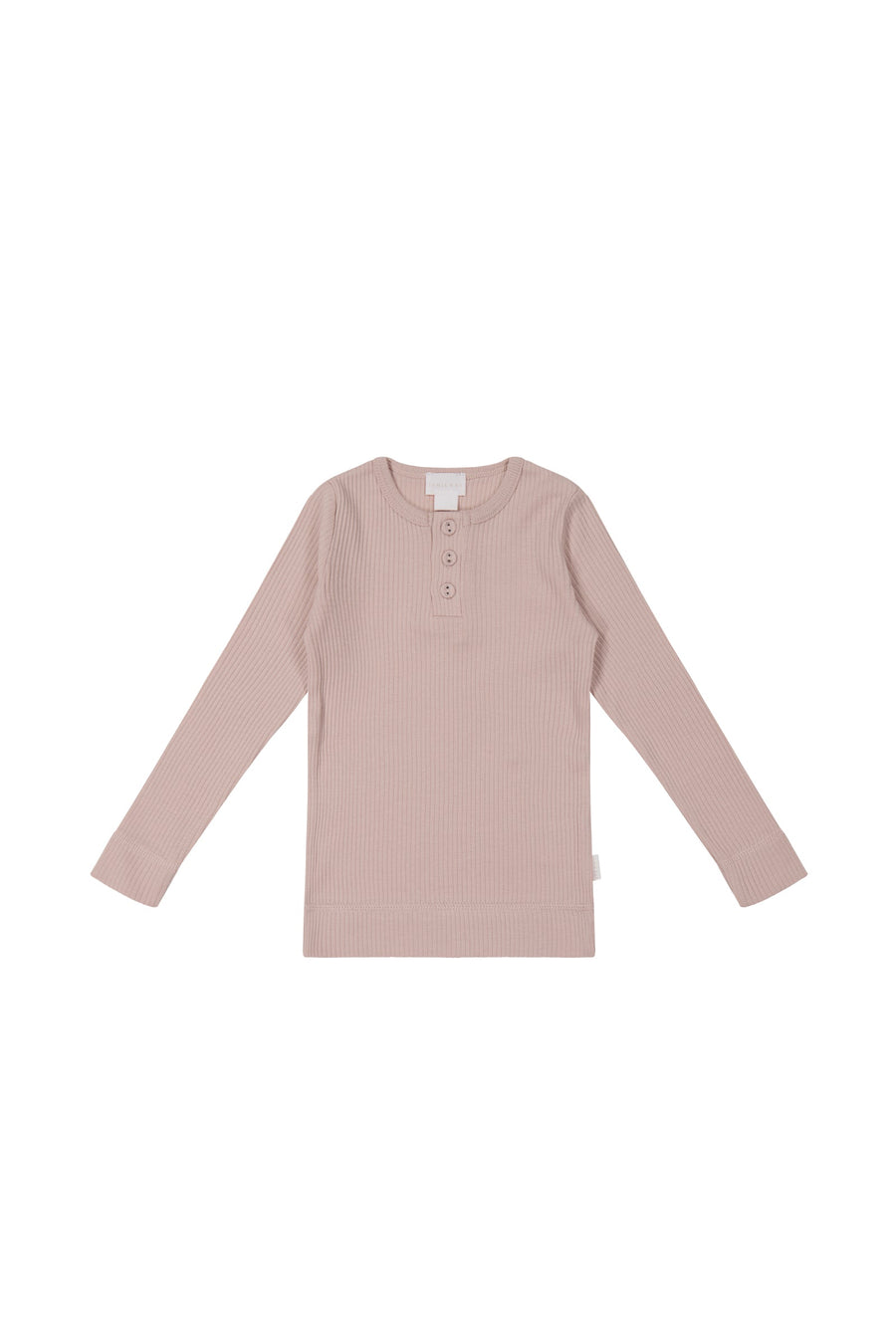 Organic Cotton Modal Long Sleeve Henley - Provence Dusty Pink