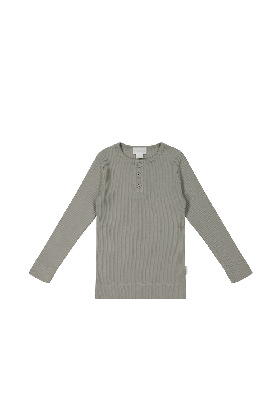 Organic Cotton Modal Long Sleeve Henley - Shale Gray
