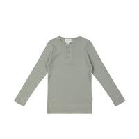 Organic Cotton Modal Long Sleeve Henley - Willow Childrens Top from Jamie Kay USA