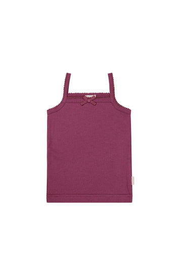 Organic Cotton Modal Singlet - Berry Compote Childrens Singlet from Jamie Kay USA