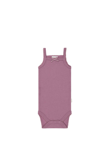 Organic Cotton Modal Singlet Bodysuit - Berry Jam Childrens Bodysuit from Jamie Kay USA