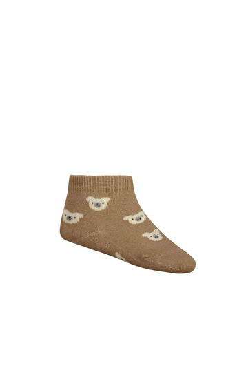 Bear Ankle Sock - Caramel Cream Childrens Socks from Jamie Kay USA