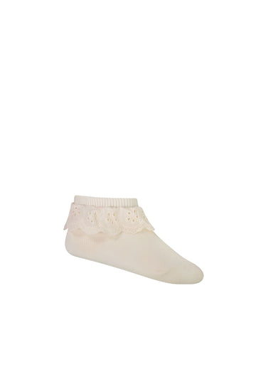 Frill Ankle Sock - Shell Pink Childrens Socks from Jamie Kay USA