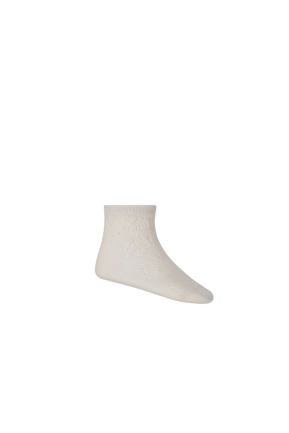 Scallop Weave Frill Ankle Sock - Rosewater