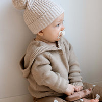 Aurelie Beanie - Light Oatmeal Marle Childrens Hat from Jamie Kay USA