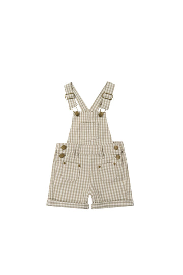 Chase Cotton Twill Short Overall - Gingham