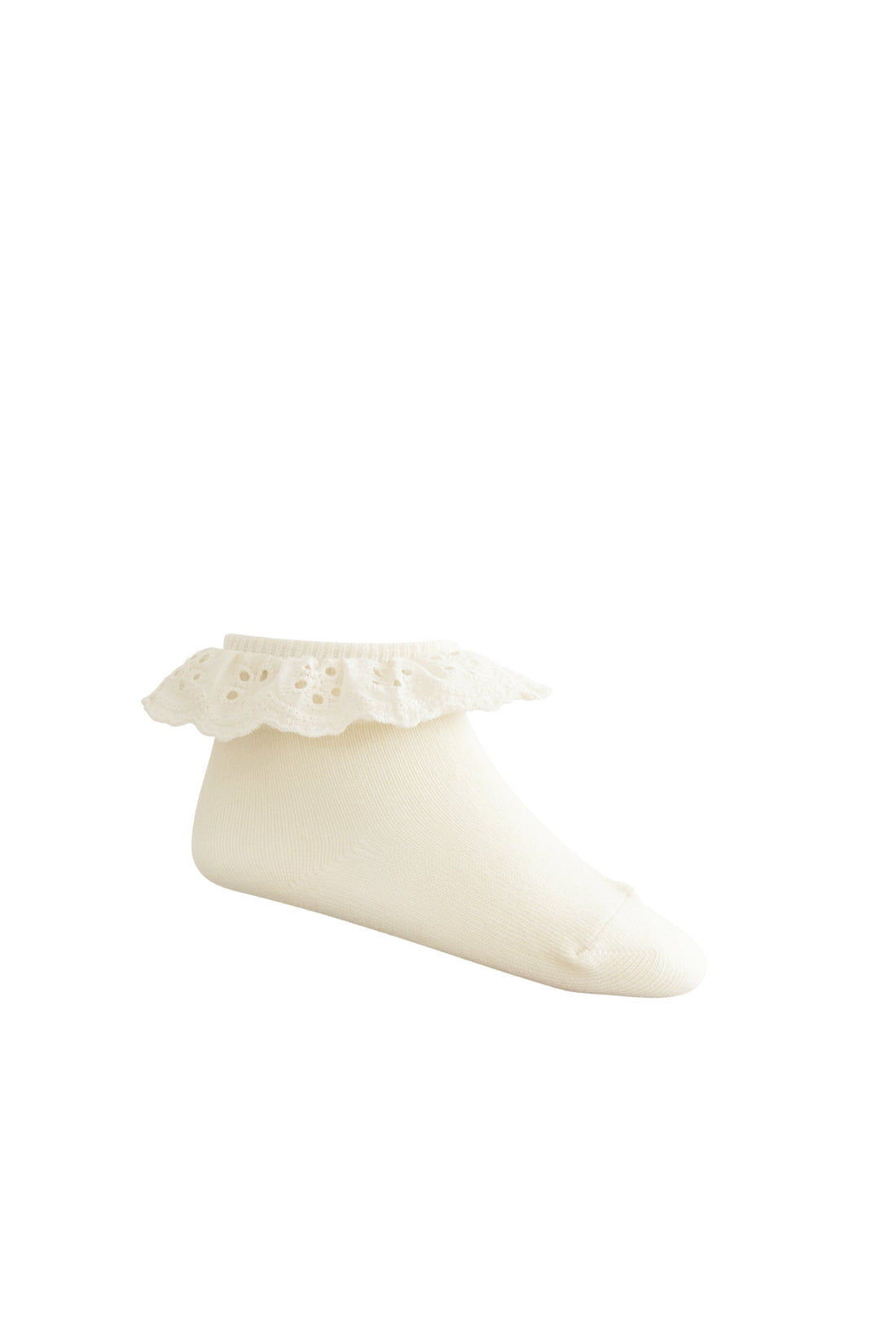Frill Ankle Sock - Milk Childrens Socks from Jamie Kay USA