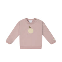 Organic Cotton Bobbie Sweatshirt - Powder Pink Childrens Sweatshirting from Jamie Kay USA