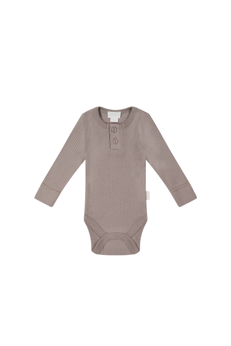 Organic Cotton Modal Long Sleeve Bodysuit - Mushroom Childrens Bodysuit from Jamie Kay USA